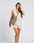 shoulder bad in taupe colour