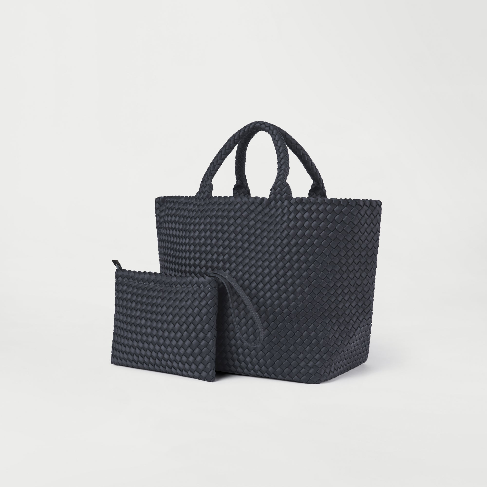 Woven neoprene Tote with a clutch bag