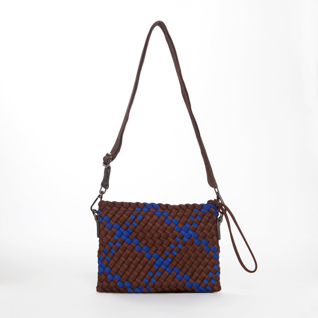 Andreina Bags Brown Blue Sol Crossbody Bag. Perfect to carry essentials. And great for wearing across your body and go. The back to go! So convenient and stylish. Designed in Australia. Brown Blue Crossbody bag. 